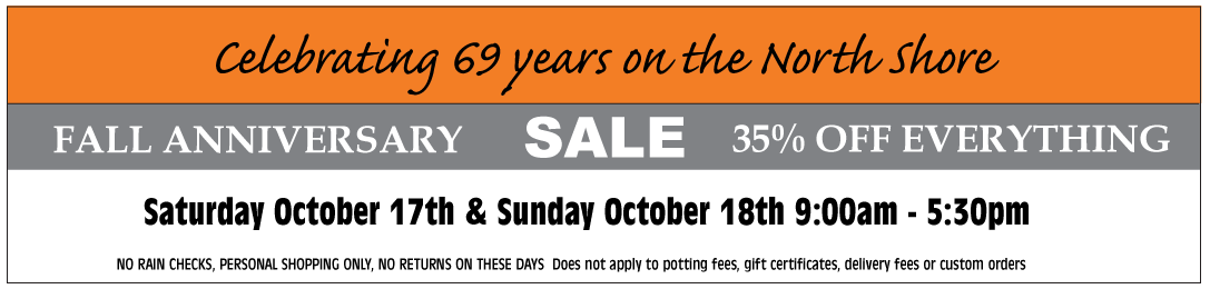 Fall Anniversary sale Oct 18 & 19 - 35% off Everything